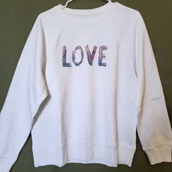 Unworn Sadig & Voltaire Upper Love Strass Graphic Sweatshirt in White - Picture 3 of 7